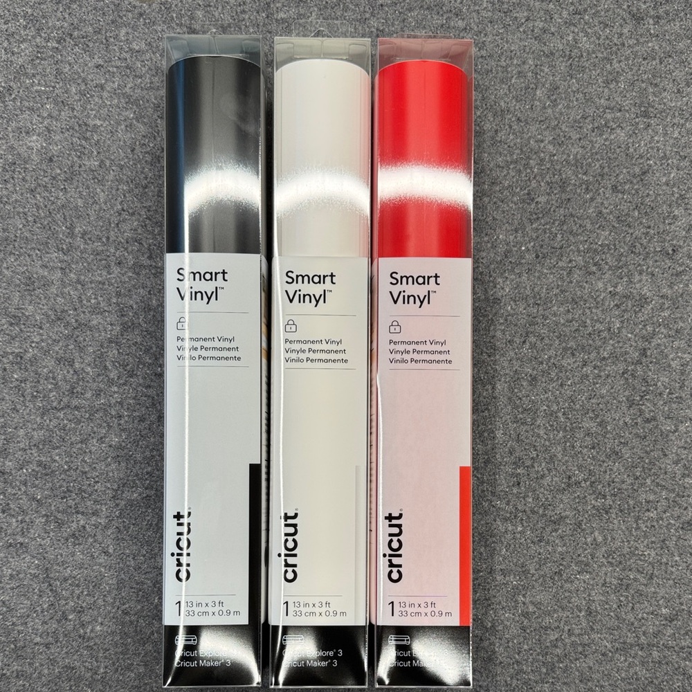 Cricut Smart Vinyl Trio - Black, White, Red